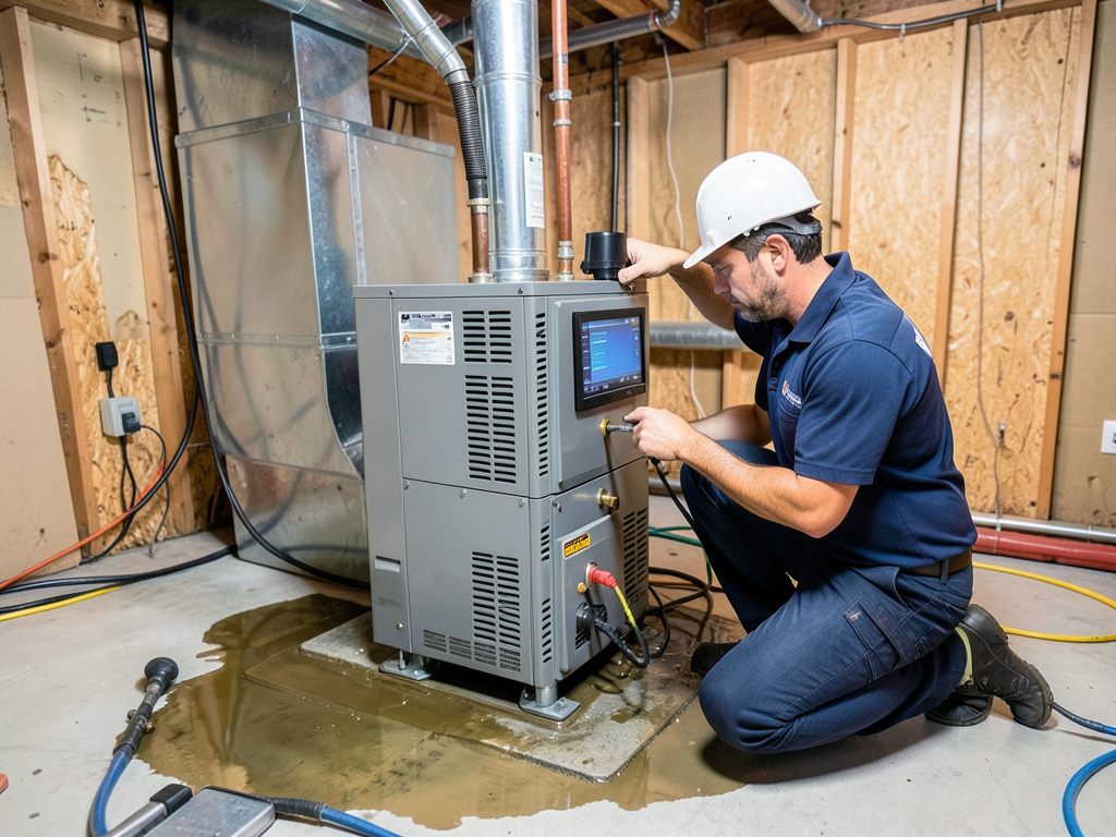 Why water is leaking around the base of your furna